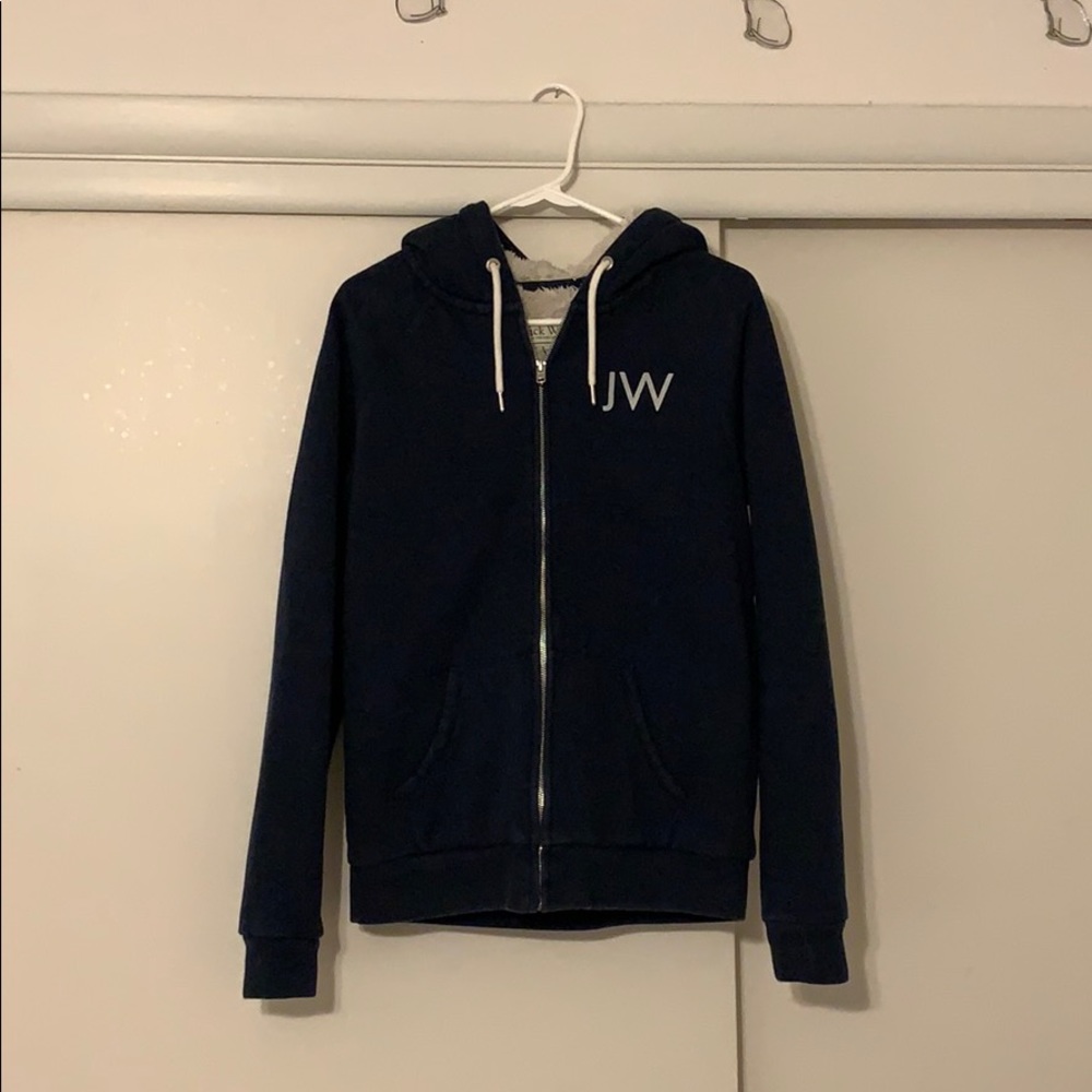 jack wills zip up fleece hoodie